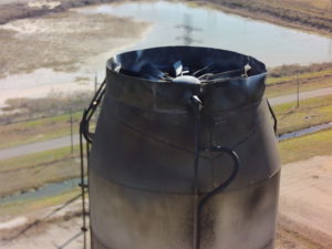 stack flare inspection showing metal fatigue